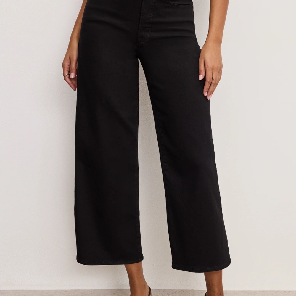 Good American Good Waist cropped palazzo jeans